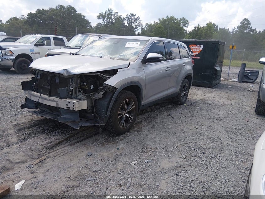 2019 Toyota Highlander VIN 5TDZARFH1KS047589 IAAI salvage auction — FRONT END, Clear (South Carolina), sold $2,050 on 2026-07-28 (photo 2)