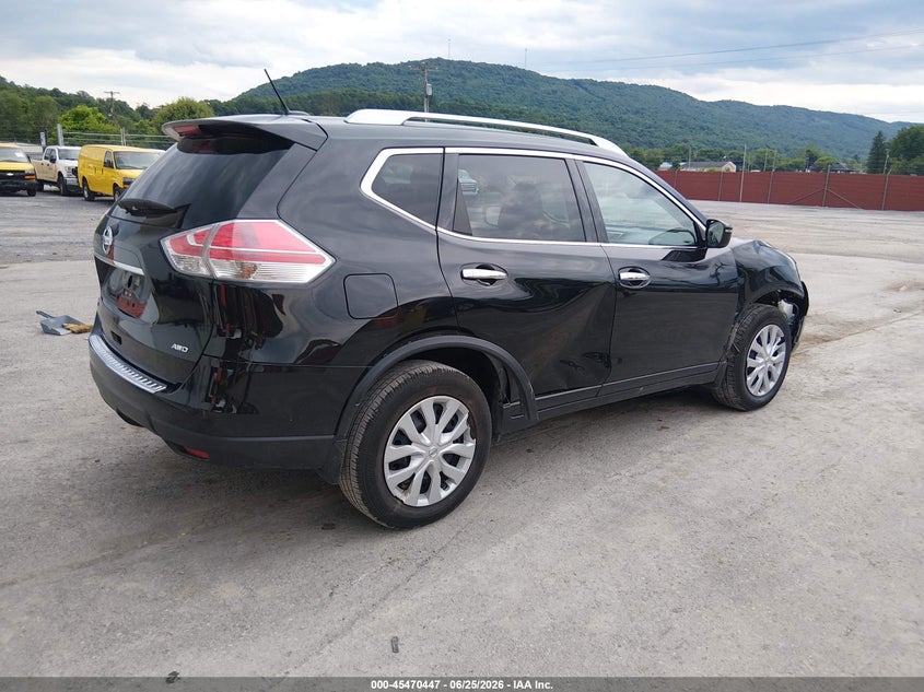 2016 Nissan Rogue VIN KNMAT2MV7GP595203 IAAI salvage auction — RIGHT SIDE, Salvage (Pennsylvania), sold $450 on 2026-07-15 (photo 4)