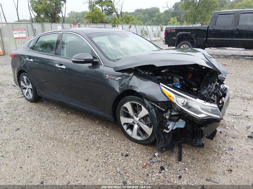 2019 Kia Optima VIN 5XXGT4L32KG316214 IAAI salvage auction — FRONT END, Salvage (Idaho), sold $675 on 2026-07-21 (photo 1)