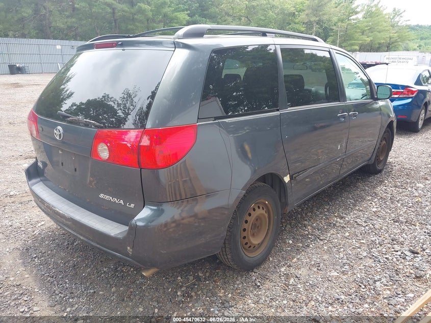 2007 Toyota Sienna VIN 5TDZK23C27S076149 IAAI salvage auction — FRONT & REAR, Clear (New Jersey), sold $650 on 2026-07-22 (photo 4)