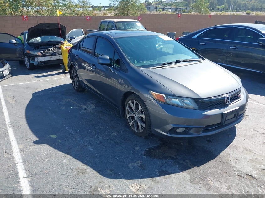 2012 Honda Civic VIN 2HGFB6E55CH701985 IAAI salvage auction — REAR END, Salvage Title, sold $3,400 on 2026-09-02 (photo 1)