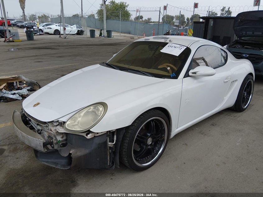 2007 Porsche Cayman VIN WP0AA29807U761085 IAAI salvage auction — RIGHT FRONT, Salvage (California), sold $5,100 on 2026-07-22 (photo 2)