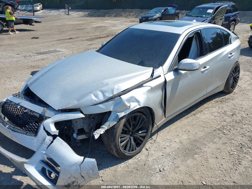 2015 Infiniti Q50 VIN JN1BV7ARXFM401236 IAAI salvage auction — FRONT & REAR, Mv-907A (New York), sold $425 on 2026-07-21 (photo 2)