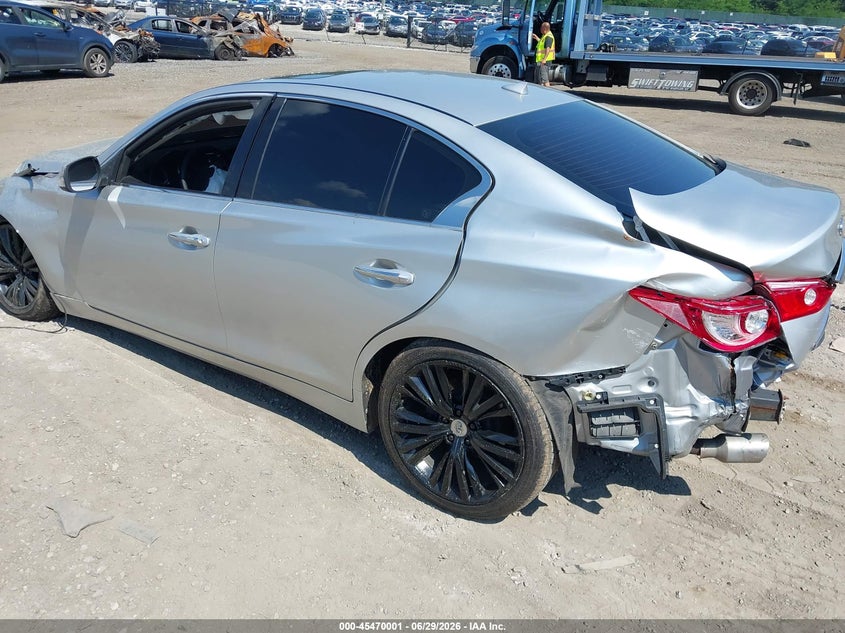 2015 Infiniti Q50 VIN JN1BV7ARXFM401236 IAAI salvage auction — FRONT & REAR, Mv-907A (New York), sold $425 on 2026-07-21 (photo 3)