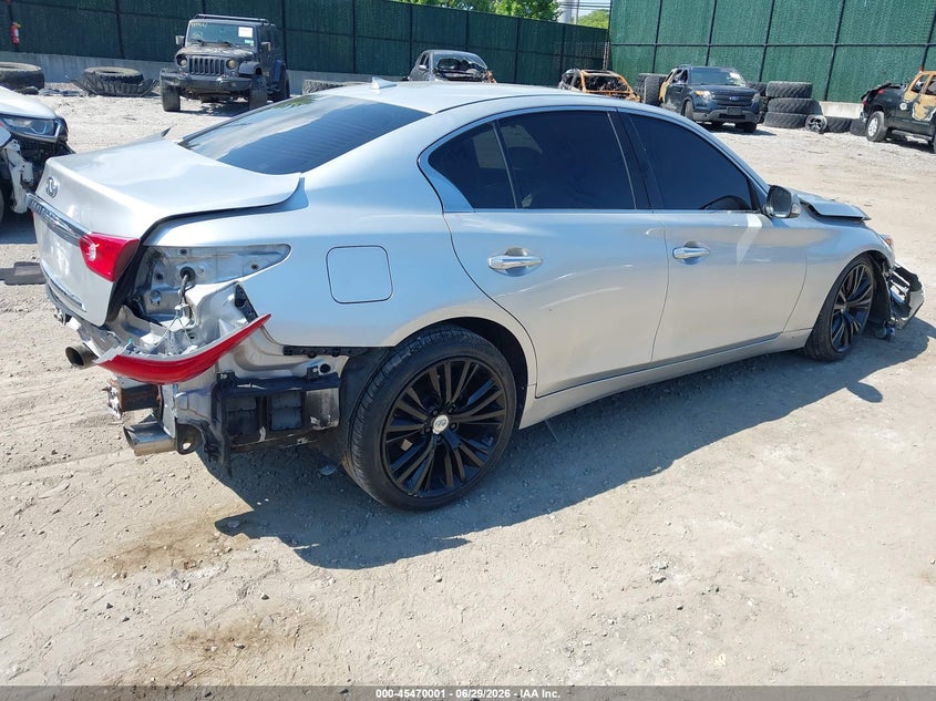 2015 Infiniti Q50 VIN JN1BV7ARXFM401236 IAAI salvage auction — FRONT & REAR, Mv-907A (New York), sold $425 on 2026-07-21 (photo 4)