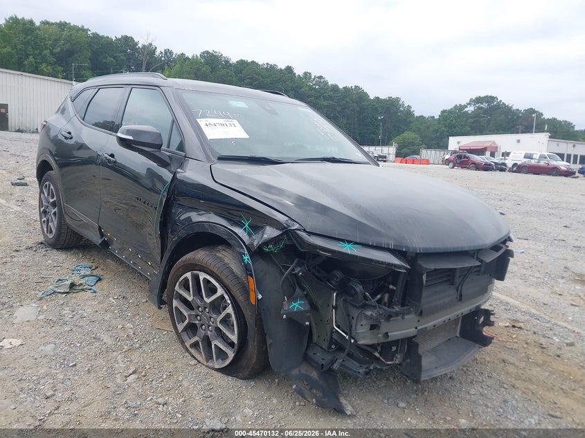 2025 Chevrolet Blazer VIN 3GNKBERSXSS196679 IAAI salvage auction — FRONT END, Wait Title, sold $12,300 on 2026-08-18 (photo 1)