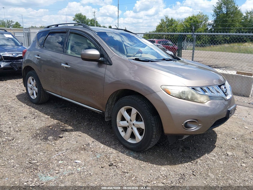 2009 Nissan Murano VIN JN8AZ18W99W202357 IAAI salvage auction — LEFT FRONT, Salvage (Ohio), sold $500 on 2026-07-15 (photo 1)