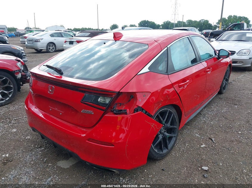 2022 Honda Civic VIN 19XFL1H80NE002184 IAAI salvage auction — RIGHT REAR, Salvage Title, sold $6,200 on 2026-07-29 (photo 4)