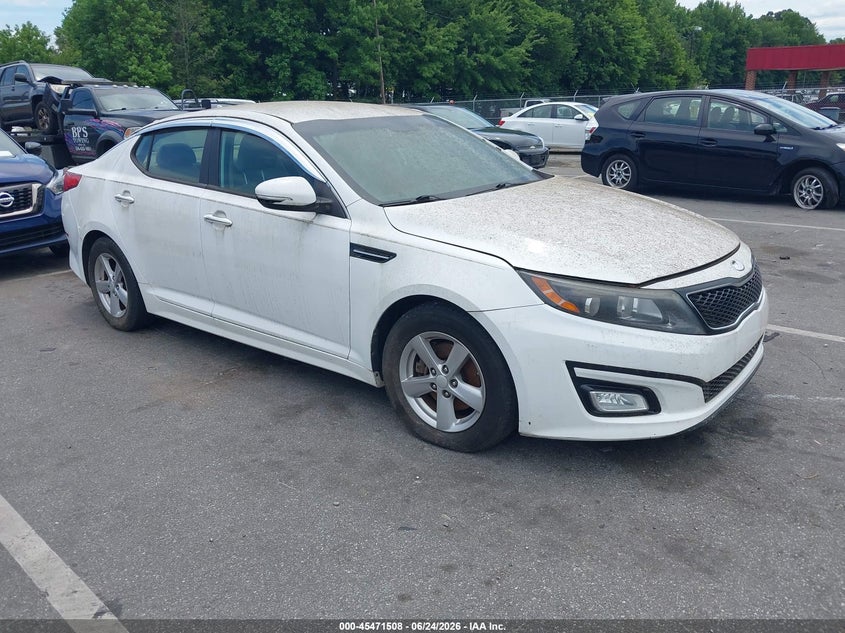 2014 Kia Optima VIN 5XXGM4A77EG334215 IAAI salvage auction — NORMAL WEAR, Clear (North Carolina), sold $850 on 2026-07-23 (photo 1)