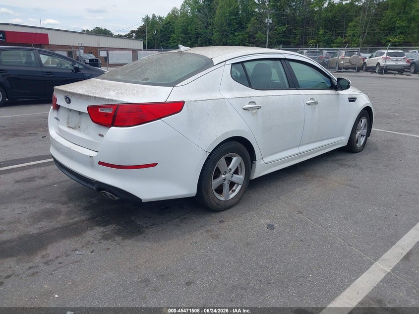 2014 Kia Optima VIN 5XXGM4A77EG334215 IAAI salvage auction — NORMAL WEAR, Clear (North Carolina), sold $850 on 2026-07-23 (photo 4)