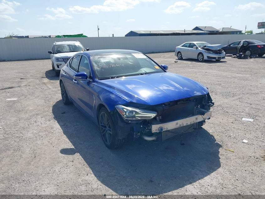 2019 Genesis G70 VIN KMTG34LA9KU020150 IAAI salvage auction — FRONT END, Wait Title, sold $5,250 on 2026-09-23 (photo 1)