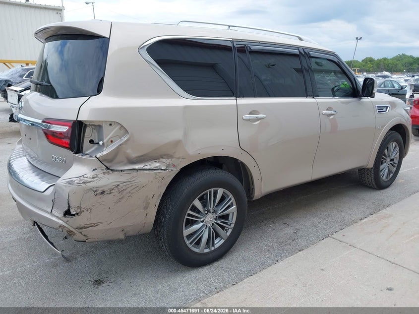 2018 Infiniti Qx80 VIN JN8AZ2NE6J9191421 IAAI salvage auction — REAR END, Salvage (Illinois), sold $8,100 on 2026-08-13 (photo 4)