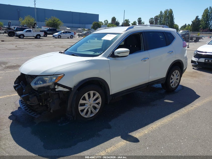 2016 Nissan Rogue VIN KNMAT2MT6GP672531 IAAI salvage auction — FRONT END, Salvage (California), sold $1,075 on 2026-08-01 (photo 2)