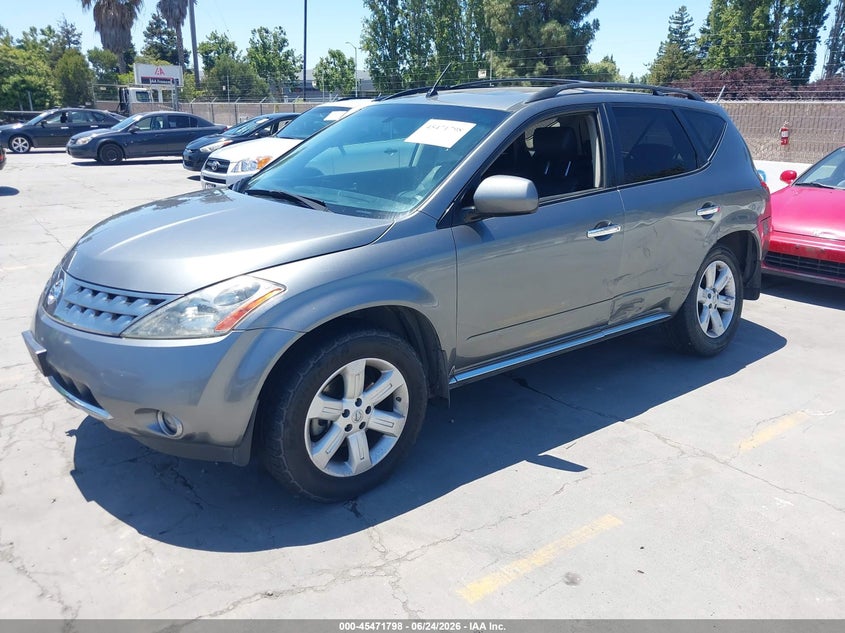 2007 Nissan Murano VIN JN8AZ08W77W624697 IAAI salvage auction — LEFT REAR, Salvage (California), sold $200 on 2026-07-20 (photo 2)