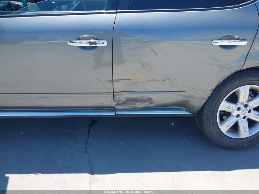 2007 Nissan Murano VIN JN8AZ08W77W624697 IAAI salvage auction — LEFT REAR, Salvage (California), sold $200 on 2026-07-20 (photo 6)
