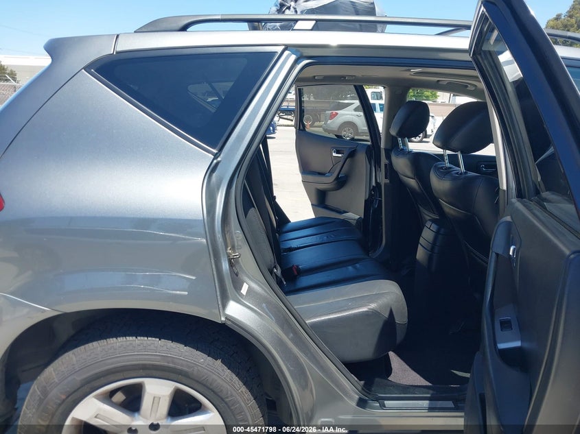 2007 Nissan Murano VIN JN8AZ08W77W624697 IAAI salvage auction — LEFT REAR, Salvage (California), sold $200 on 2026-07-20 (photo 8)