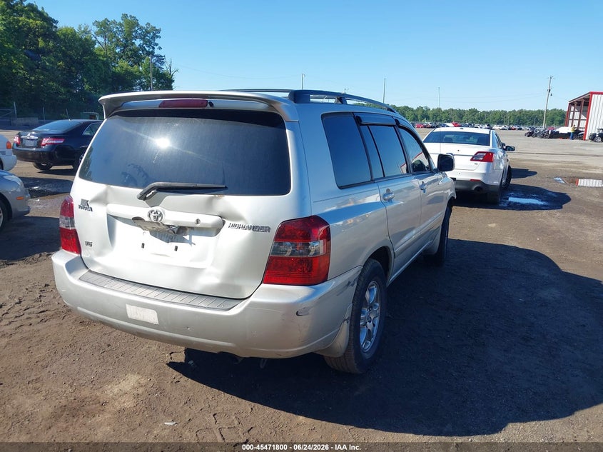 2007 Toyota Highlander VIN JTEGP21A570147272 IAAI salvage auction — NORMAL WEAR, Clear (Virginia), sold $750 on 2026-07-29 (photo 4)