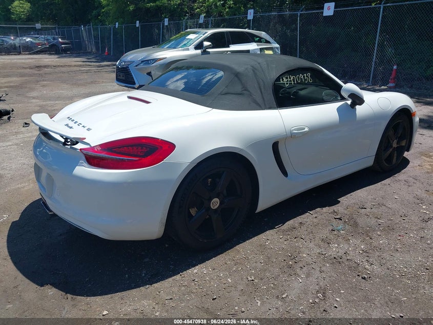 2015 Porsche Boxster VIN WP0CA2A83FS121063 IAAI salvage auction — LEFT SIDE, Salvage Title, sold $14,100 on 2026-07-28 (photo 4)