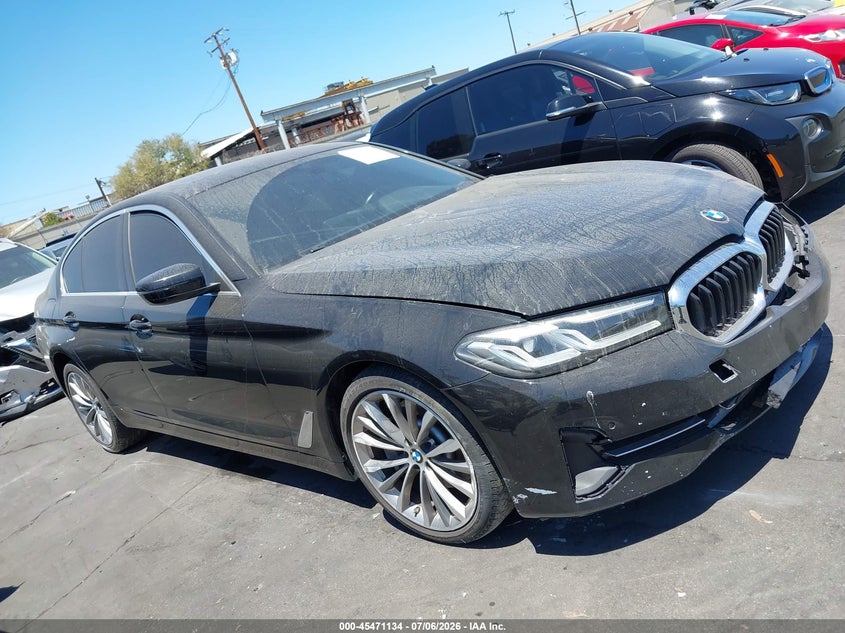 2021 BMW 5er VIN WBA53BH05MWW92236 IAAI salvage auction — LEFT FRONT, Salvage Certificate (California), sold $8,200 on 2026-07-22 (photo 1)