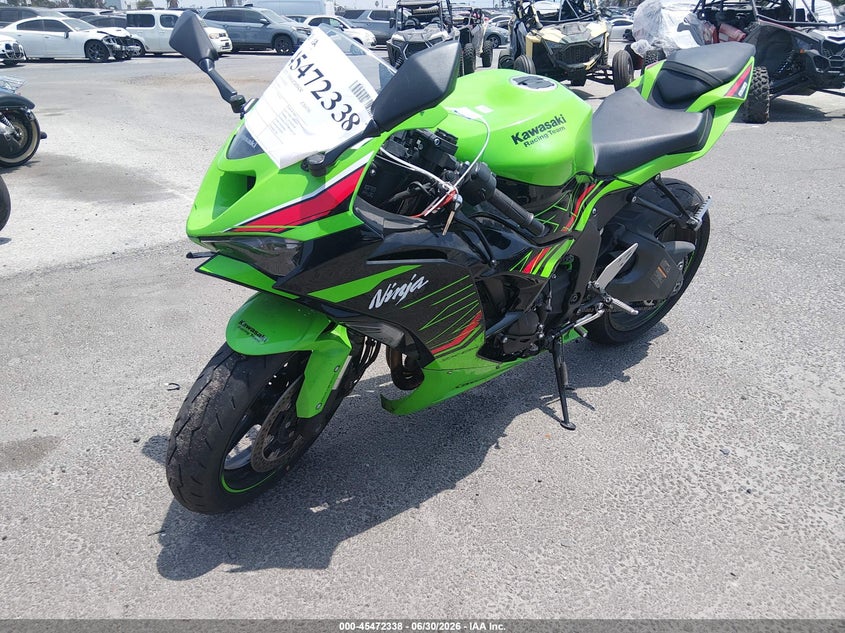 2024 Kawasaki Zx VIN JKBZXJJ1XRA000603 IAAI salvage auction — RIGHT FRONT, Salvage (California), sold $5,500 on 2026-07-09 (photo 2)