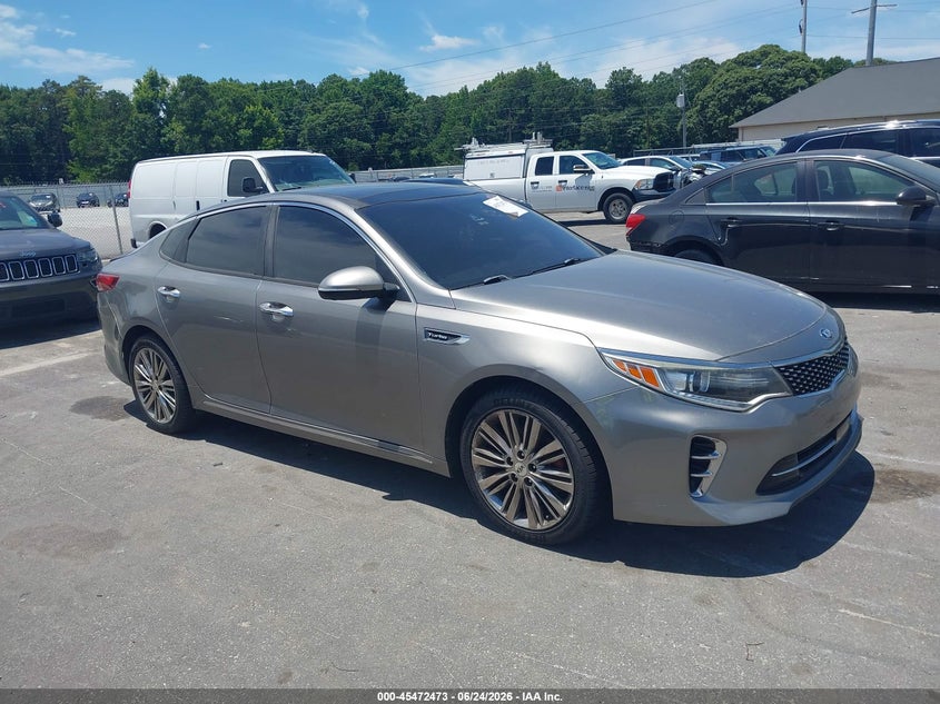 2016 Kia Optima VIN 5XXGV4L22GG091172 IAAI salvage auction — FRONT & REAR, Clear (Georgia), sold $875 on 2026-07-19 (photo 1)