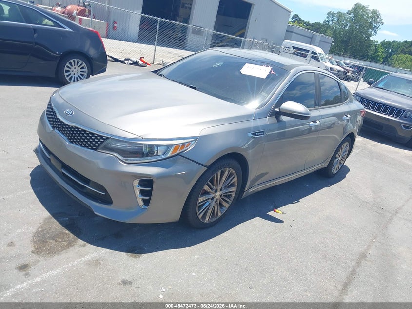 2016 Kia Optima VIN 5XXGV4L22GG091172 IAAI salvage auction — FRONT & REAR, Clear (Georgia), sold $875 on 2026-07-19 (photo 2)