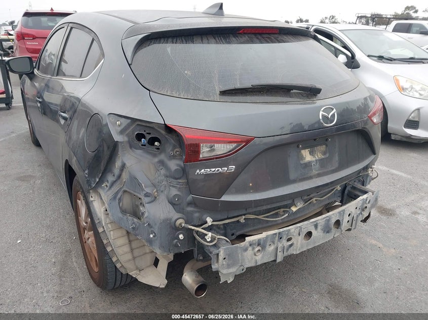 2016 Mazda 3 VIN 3MZBM1M75GM320817 IAAI salvage auction — LEFT REAR, Salvage (California), sold $2,600 on 2026-07-09 (photo 6)
