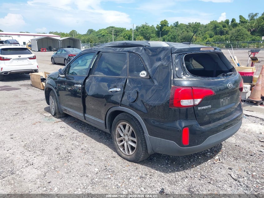 2015 Kia Sorento VIN 5XYKT4A66FG651453 IAAI salvage auction — ROLLOVER, Rebuildable (Florida), sold $25 on 2026-07-16 (photo 3)