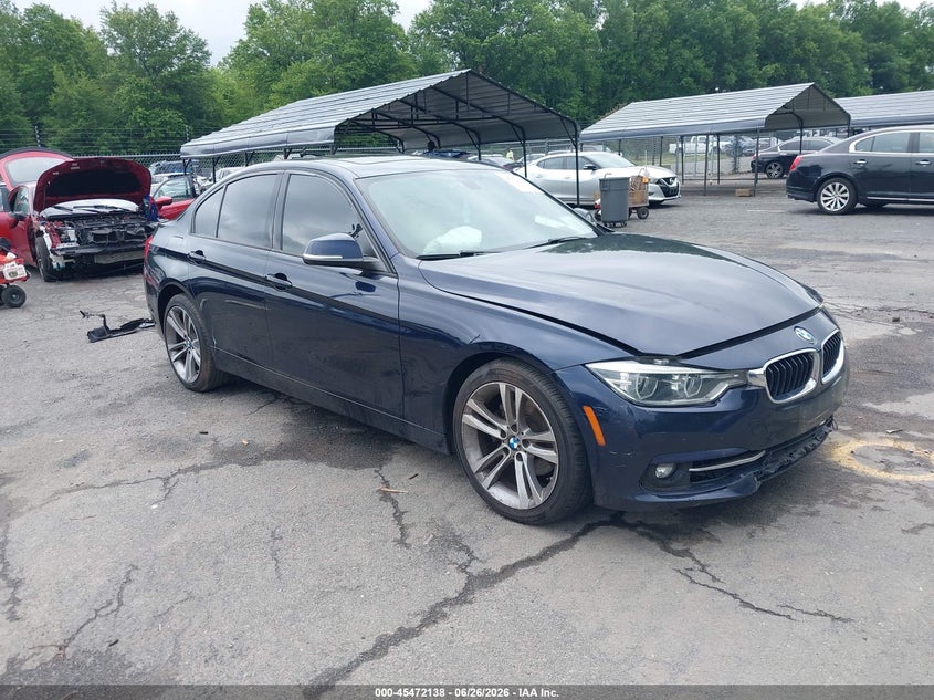 2016 BMW 3er VIN WBA8E3G55GNT78946 IAAI salvage auction — LEFT FRONT, Salvage (Connecticut), sold $1,800 on 2026-08-13 (photo 1)