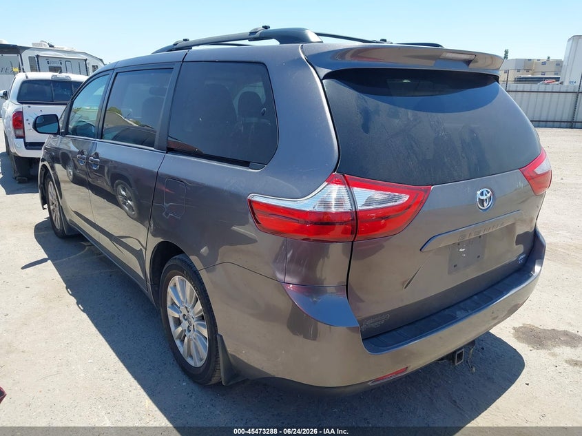 2017 Toyota Sienna VIN 5TDJZ3DC3HS164836 IAAI salvage auction — FRONT END, Salvage (California), sold $2,250 on 2026-07-21 (photo 3)