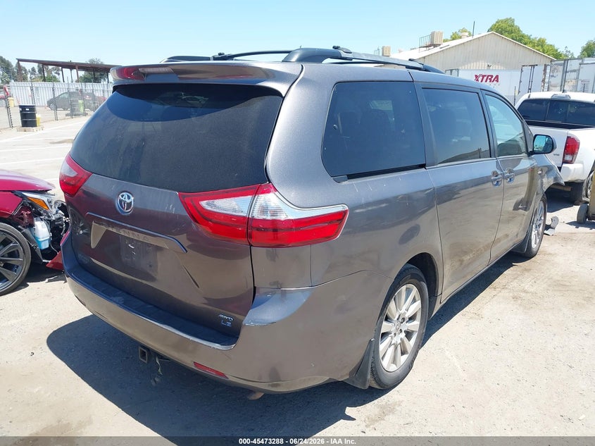 2017 Toyota Sienna VIN 5TDJZ3DC3HS164836 IAAI salvage auction — FRONT END, Salvage (California), sold $2,250 on 2026-07-21 (photo 4)