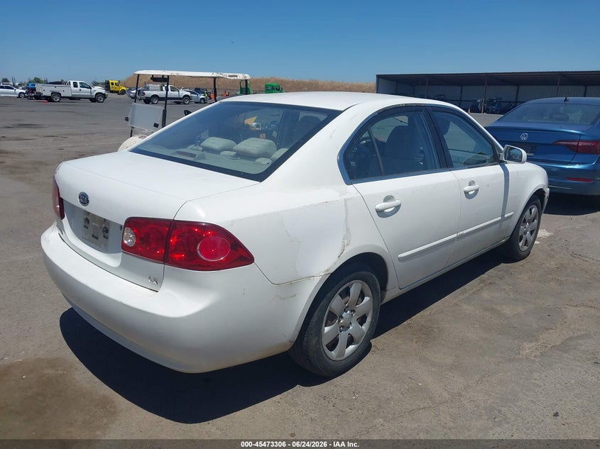2007 Kia Optima VIN KNAGE123475125638 IAAI salvage auction — LEFT REAR, Salvage (California), sold $375 on 2026-07-29 (photo 4)