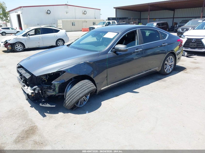 2018 Genesis G80 VIN KMHGN4JE4JU225223 IAAI salvage auction — LEFT FRONT, Salvage (California), sold $25 on 2026-07-10 (photo 2)
