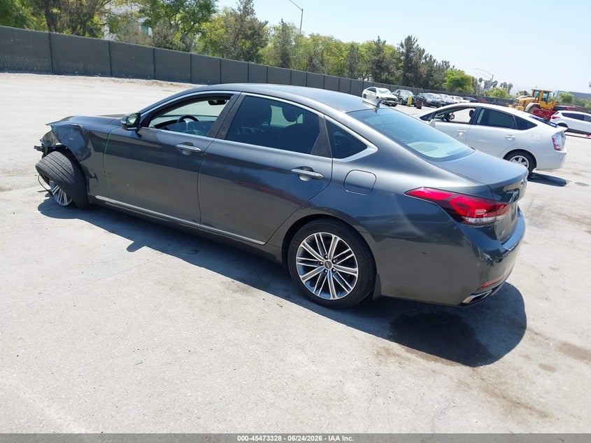 2018 Genesis G80 VIN KMHGN4JE4JU225223 IAAI salvage auction — LEFT FRONT, Salvage (California), sold $25 on 2026-07-10 (photo 3)