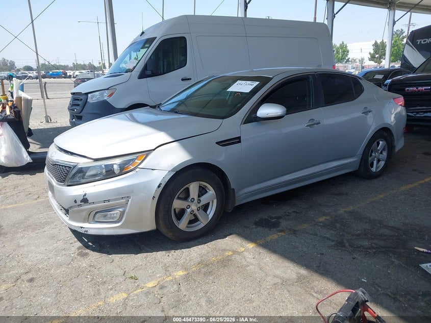 2015 Kia Optima VIN 5XXGM4A76FG378272 IAAI salvage auction — THEFT, Salvage (California), sold $575 on 2026-07-14 (photo 2)