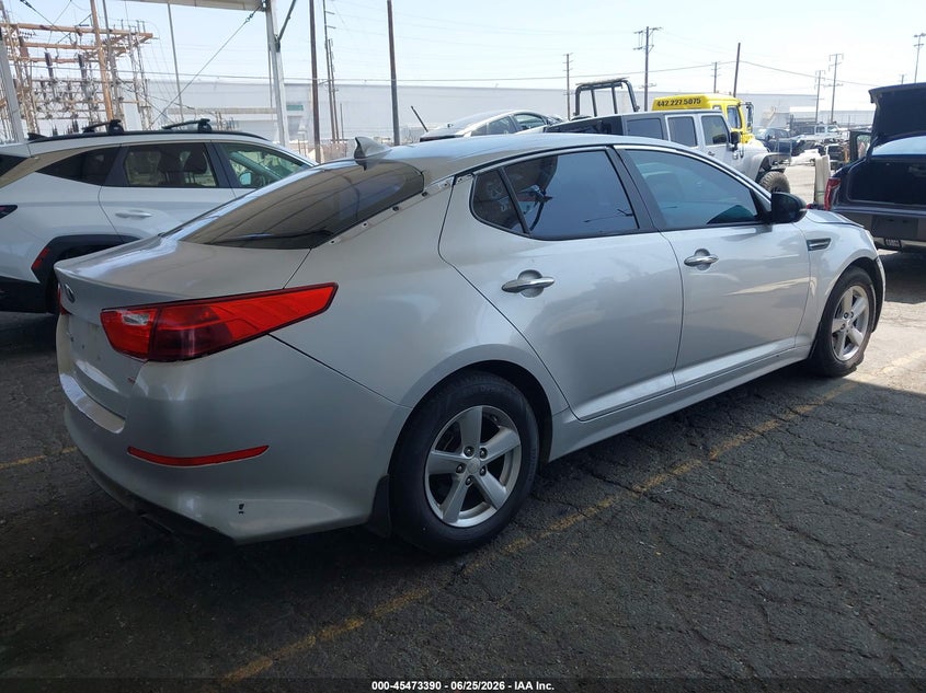 2015 Kia Optima VIN 5XXGM4A76FG378272 IAAI salvage auction — THEFT, Salvage (California), sold $575 on 2026-07-14 (photo 4)