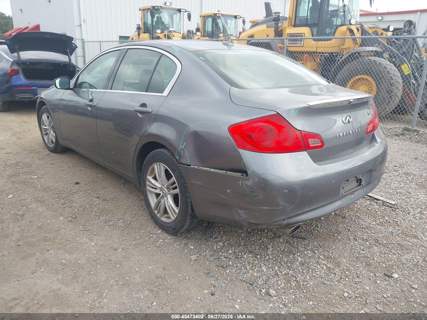 2012 Infiniti G VIN JN1CV6AR0CM677127 IAAI salvage auction — LEFT REAR, Original (Texas), sold $975 on 2026-07-29 (photo 3)