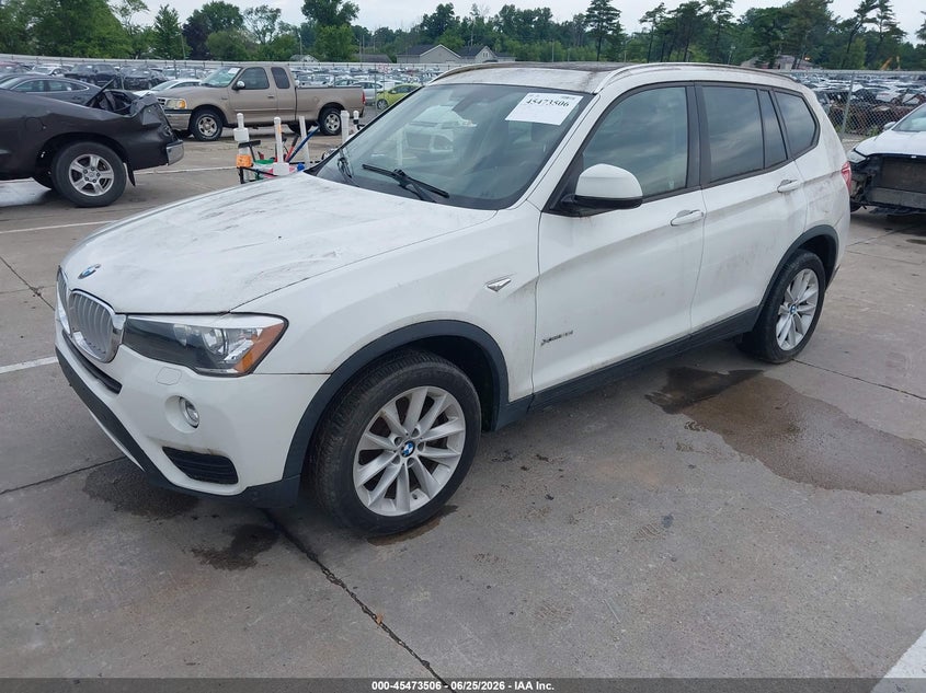 2016 BMW X3 VIN 5UXWX9C57G0D83237 IAAI salvage auction — FRONT END, Clear (Indiana), sold $2,350 on 2026-07-24 (photo 2)