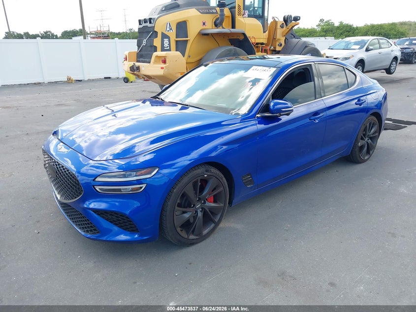 2022 Genesis G70 VIN KMTG54TE0NU082943 IAAI salvage auction — FRONT END, Salvage Title, sold $8,100 on 2026-07-29 (photo 2)