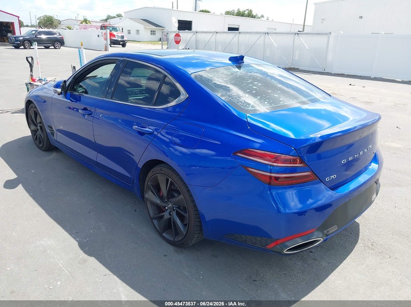 2022 Genesis G70 VIN KMTG54TE0NU082943 IAAI salvage auction — FRONT END, Salvage Title, sold $8,100 on 2026-07-29 (photo 3)