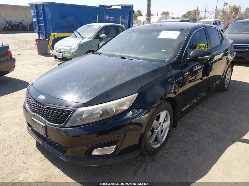 2015 Kia Optima VIN 5XXGM4A79FG383000 IAAI salvage auction — REAR END, Salvage Title, sold $875 on 2026-07-22 (photo 2)
