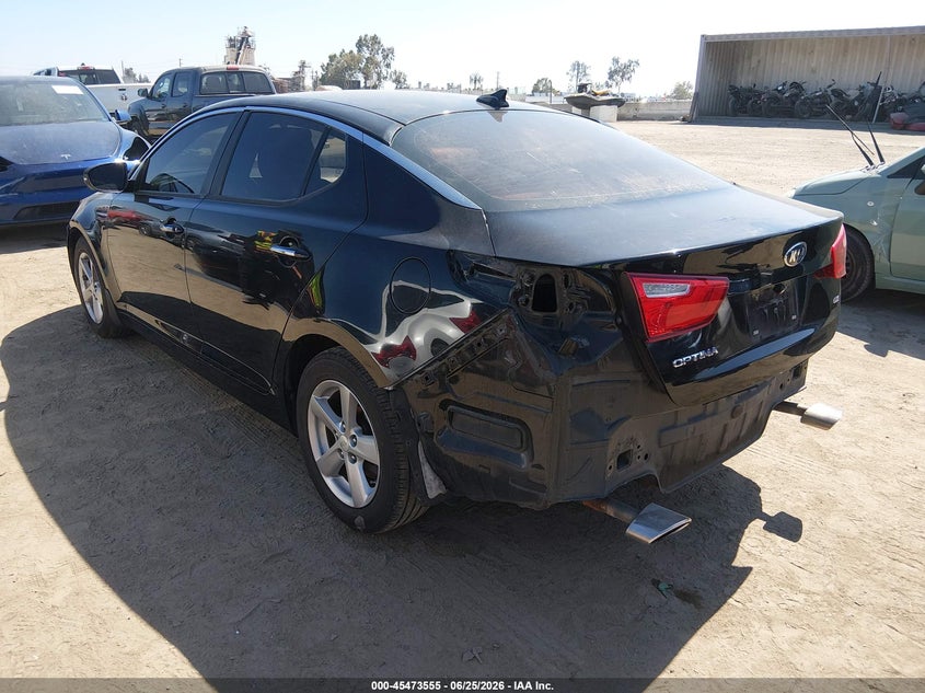 2015 Kia Optima VIN 5XXGM4A79FG383000 IAAI salvage auction — REAR END, Salvage Title, sold $875 on 2026-07-22 (photo 3)