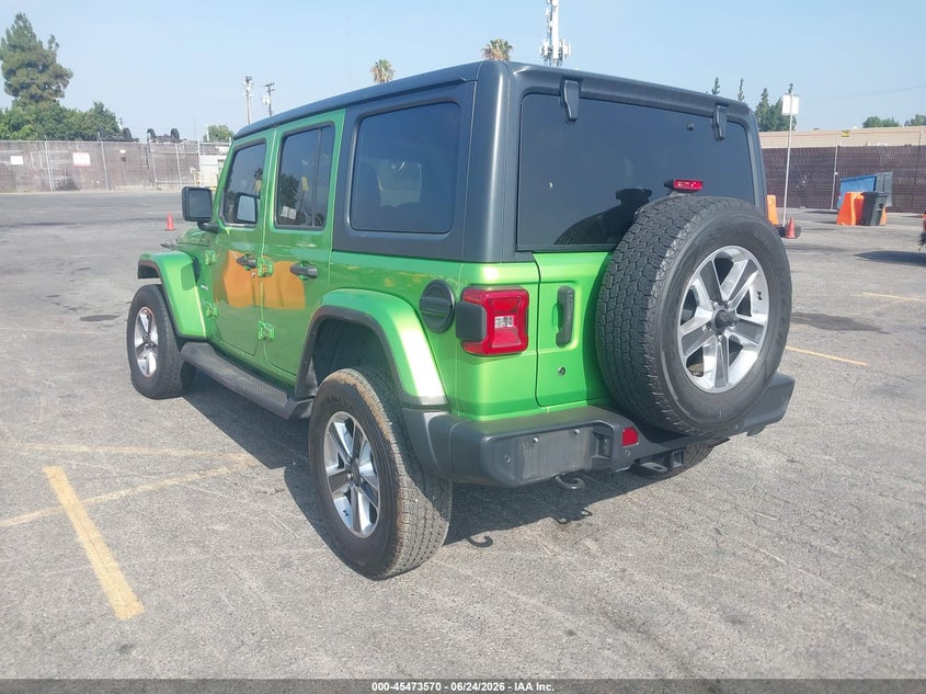 2018 Jeep Wrangler / VIN 1C4HJXEG6JW251781 IAAI salvage auction — SIDE, Salvage (California), sold $8,700 on 2026-08-06 (photo 3)
