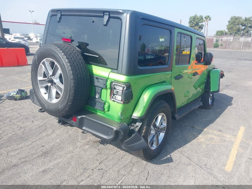 2018 Jeep Wrangler / VIN 1C4HJXEG6JW251781 IAAI salvage auction — SIDE, Salvage (California), sold $8,700 on 2026-08-06 (photo 4)