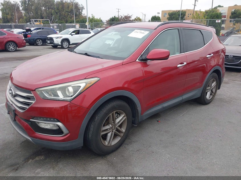 2017 Hyundai Santa fe VIN 5XYZU3LB7HG467254 IAAI salvage auction — THEFT, Salvage (California), sold $2,550 on 2026-07-10 (photo 2)