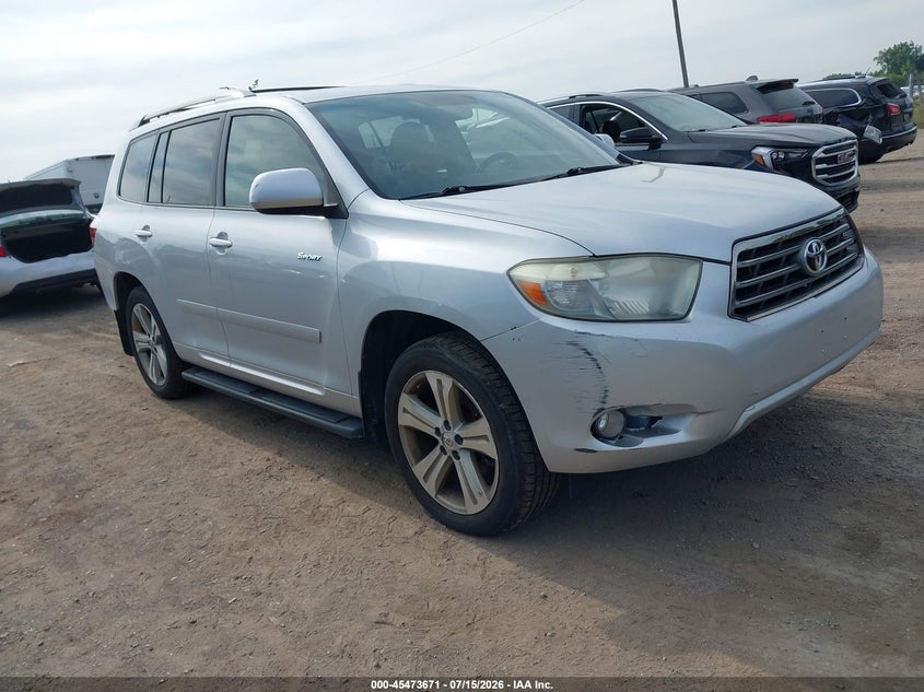 2008 Toyota Highlander VIN JTEES43A782054001 IAAI salvage auction — NORMAL WEAR, Clear (Michigan), sold $1,325 on 2026-07-30 (photo 1)