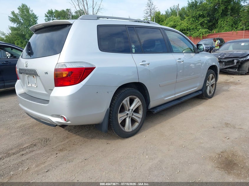 2008 Toyota Highlander VIN JTEES43A782054001 IAAI salvage auction — NORMAL WEAR, Clear (Michigan), sold $1,325 on 2026-07-30 (photo 4)