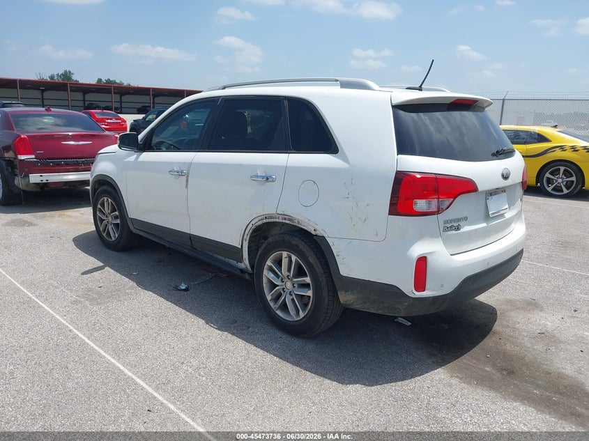 2014 Kia Sorento VIN 5XYKT4A61EG458142 IAAI salvage auction — NORMAL WEAR, Clear (Indiana), sold $325 on 2026-07-09 (photo 3)