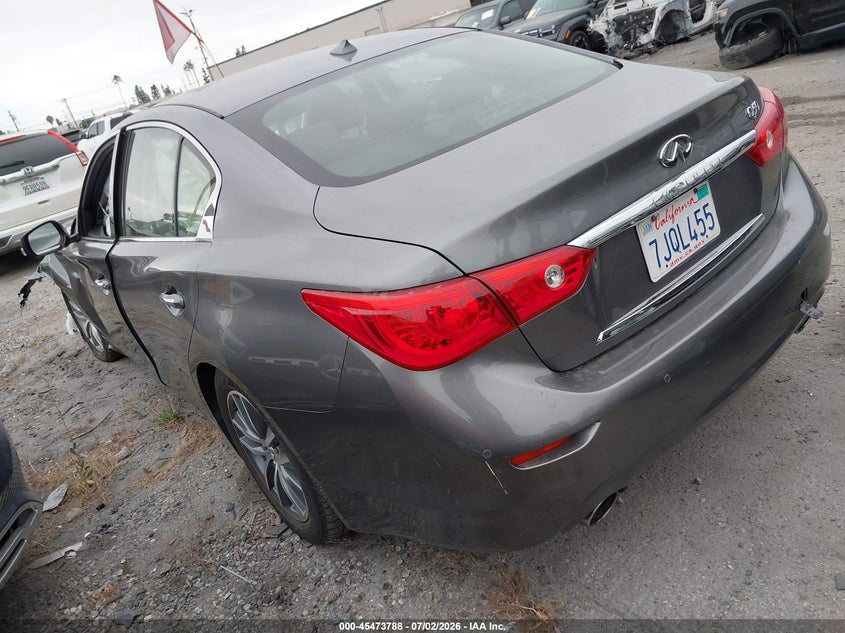 2015 Infiniti Q50 VIN JN1AV7AP6FM790189 IAAI salvage auction — LEFT FRONT, Salvage Certificate (California), sold $1,100 on 2026-07-22 (photo 3)
