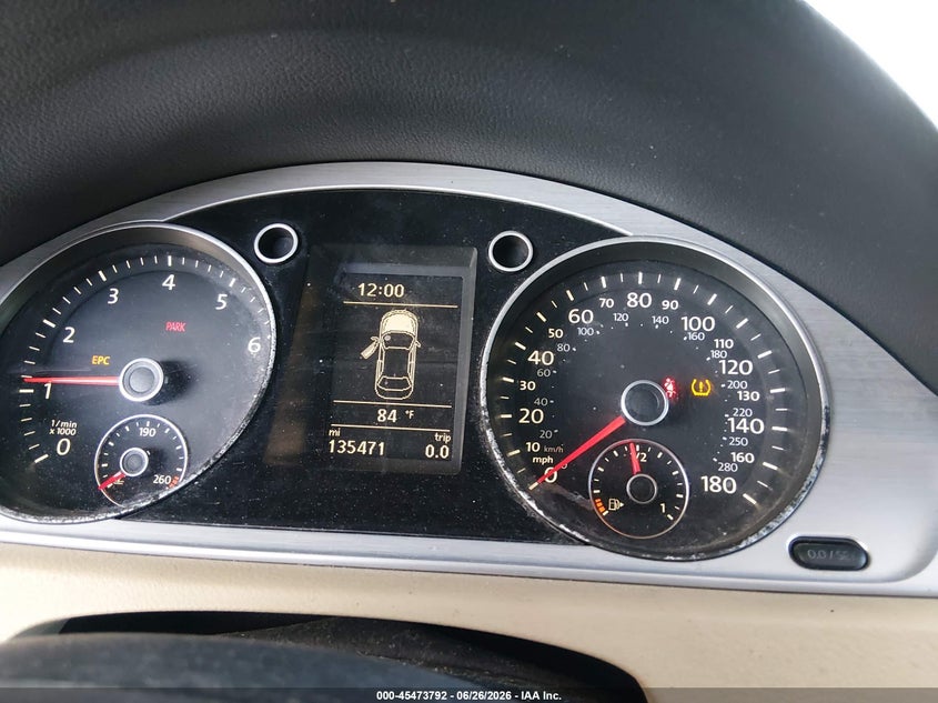 2014 Volkswagen Passat cc VIN WVWAN7AN6EE500375 IAAI salvage auction — ENGINE DAMAGE, Clear (Florida), sold $375 on 2026-07-08 (photo 7)
